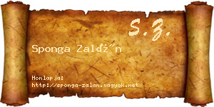 Sponga Zalán névjegykártya