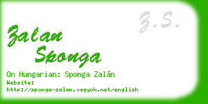 zalan sponga business card